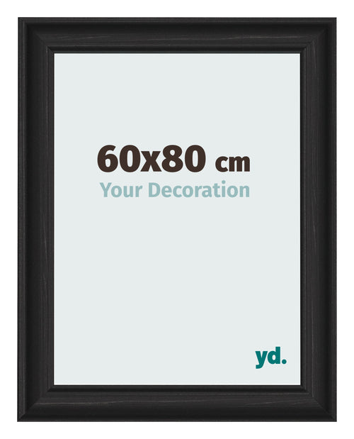 Fotokader 60x80cm Zwart Houtnerf MDF Lazio Voorzijde Maat | Yourdecoration.be