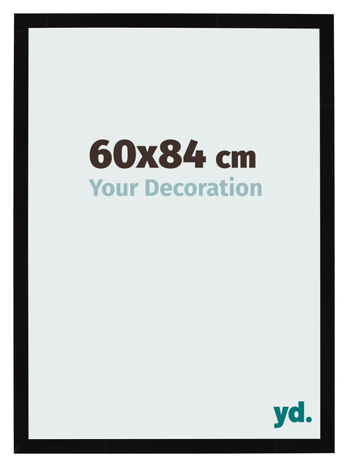 Fotokader 60x84cm Zwart Hoogglans MDF Bologna Voorzijde Maat | Yourdecoration.be