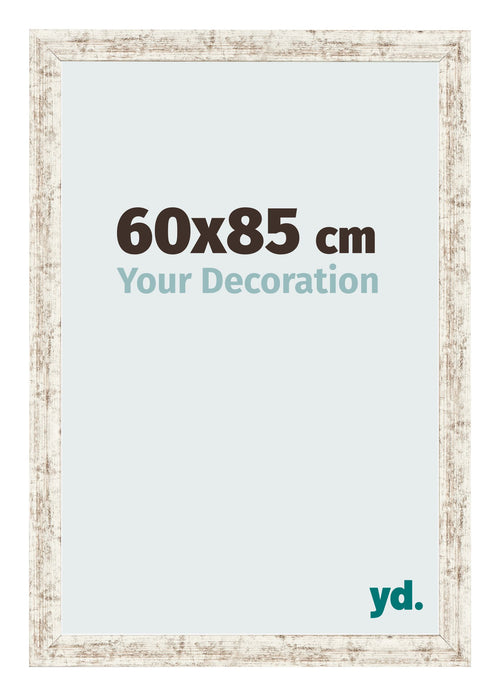Fotokader 60x85cm Wit Vintage MDF Bologna Voorzijde Maat | Yourdecoration.be