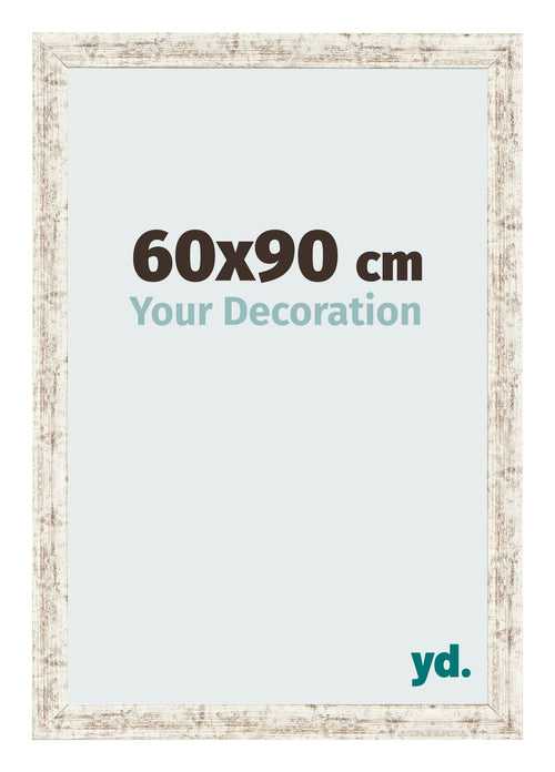 Fotokader 60x90cm Wit Vintage MDF Bologna Voorzijde Maat | Yourdecoration.be