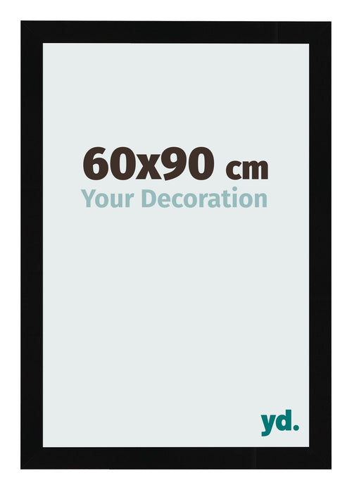 Fotokader 60x90cm Zwart Hoogglans MDF Bologna Voorzijde Maat | Yourdecoration.be