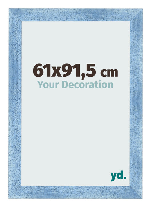 Fotokader 61x91 5cm Helder Blauw Geveegd MDF Pisa Voorzijde Maat | Yourdecoration.be