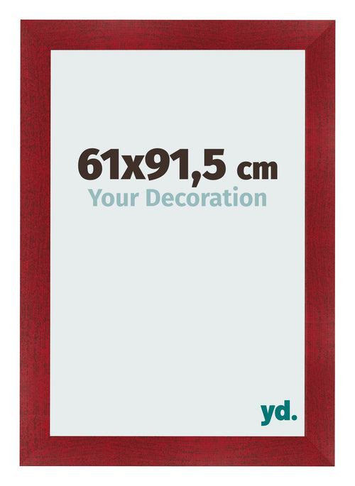 Fotokader 61x91 5cm Wijnrood Geveegd MDF Pisa Voorzijde Maat | Yourdecoration.be