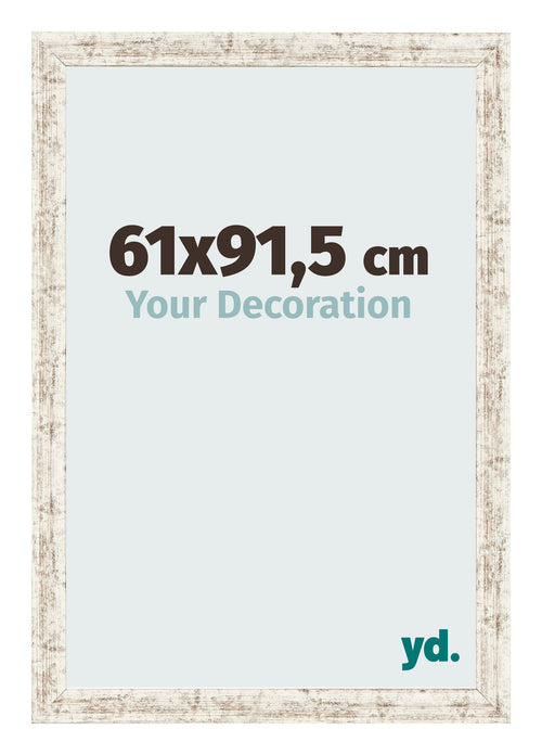 Fotokader 61x91 5cm Wit Vintage MDF Bologna Voorzijde Maat | Yourdecoration.be