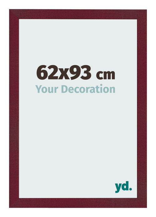Fotokader 62x93 cm Wijnrood Geveegd MDF Bologna Voorzijde Maat | Yourdecoration.be