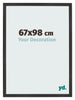 Fotokader 67x98 cm Zwart Mat MDF Bologna Voorzijde Maat | Yourdecoration.be