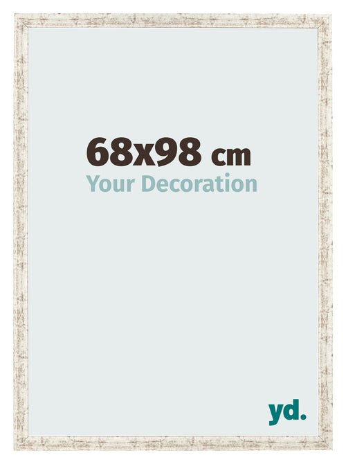 Fotokader 68x98cm Wit Vintage MDF Bologna Voorzijde Maat | Yourdecoration.be