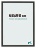 Fotokader 68x98cm Zwart Houtnerf MDF Bologna Voorzijde Maat | Yourdecoration.be