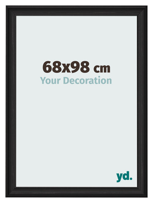 Fotokader 68x98cm Zwart Houtnerf MDF Lazio Voorzijde Maat | Yourdecoration.be