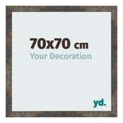 Fotokader 70x70 cm Geoxideerd Metaal MDF Bologna Voorzijde Maat | Yourdecoration.be