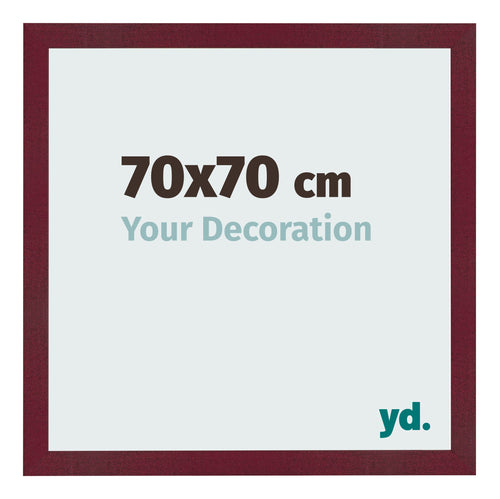 Fotokader 70x70 cm Wijnrood Geveegd MDF Bologna Voorzijde Maat | Yourdecoration.be