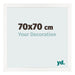 Fotokader 70x70 cm Wit Hoogglans MDF Bologna Voorzijde Maat | Yourdecoration.be