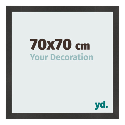 Fotokader 70x70 cm Zwart Mat MDF Bologna Voorzijde Maat | Yourdecoration.be