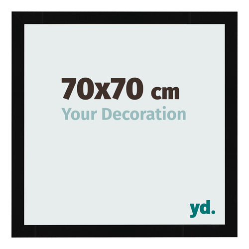 Fotokader 70x70cm Zwart Hoogglans MDF Bologna Voorzijde Maat | Yourdecoration.be