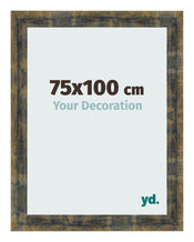 Fotokader 75x100cm Blauw Goud Gemeleerd MDF Pisa Voorzijde Maat | Yourdecoration.be