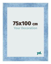 Fotokader 75x100cm Helder Blauw Geveegd MDF Pisa Voorzijde Maat | Yourdecoration.be