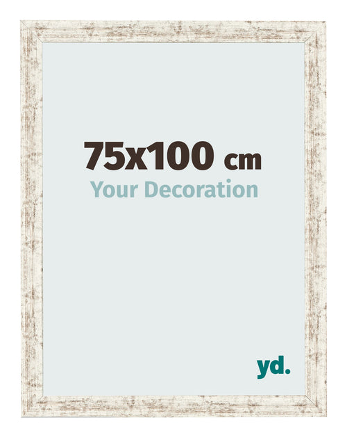 Fotokader 75x100cm Wit Vintage MDF Bologna Voorzijde Maat | Yourdecoration.be