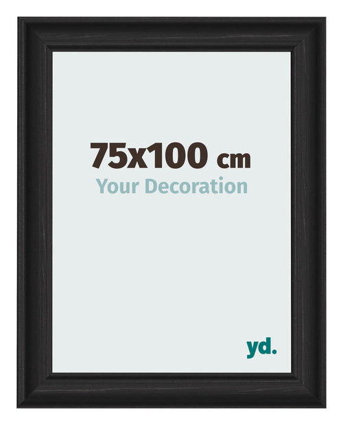 Fotokader 75x100cm Zwart Houtnerf MDF Lazio Voorzijde Maat | Yourdecoration.be