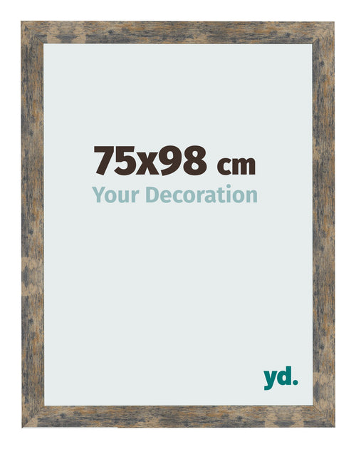 Fotokader 75x98cm Blauw Goud Gemeleerd MDF Bologna Voorzijde Maat | Yourdecoration.be