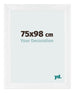 Fotokader 75x98cm Wit Hoogglans MDF Pisa Voorzijde Maat | Yourdecoration.be