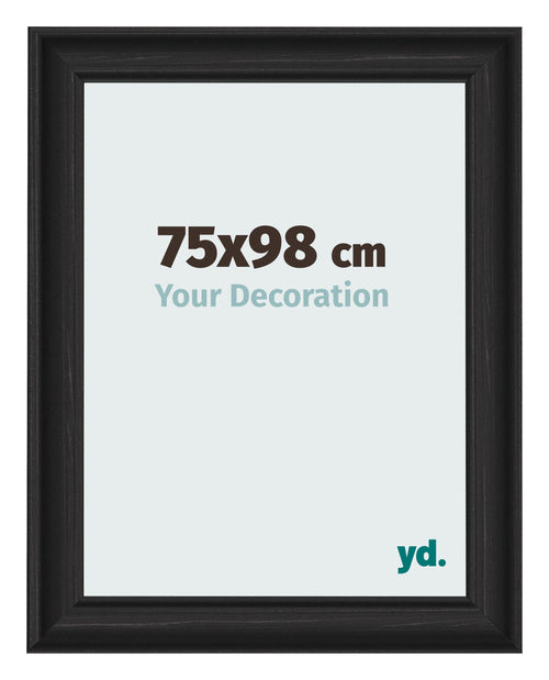 Fotokader 75x98cm Zwart Houtnerf MDF Lazio Voorzijde Maat | Yourdecoration.be
