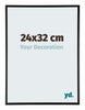 Kent Aluminium Fotokader 24x32cm Zwart Hoogglans Voorzijde Maat | Yourdecoration.be