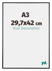 Kent Aluminium Fotokader 29 7x42cm A3 Zwart Hoogglans Voorzijde Maat | Yourdecoration.be