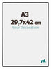 Kent Aluminium Fotokader 29 7x42cm A3 Zwart Hoogglans Voorzijde Maat | Yourdecoration.be