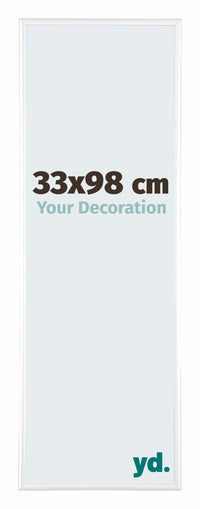 Kent Aluminium Fotokader 33x98cm Wit Hoogglans Voorzijde Maat | Yourdecoration.be