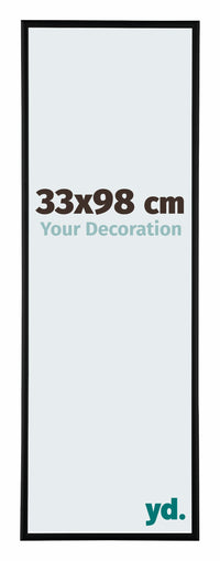 Kent Aluminium Fotokader 33x98cm Zwart Mat Voorzijde Maat | Yourdecoration.be