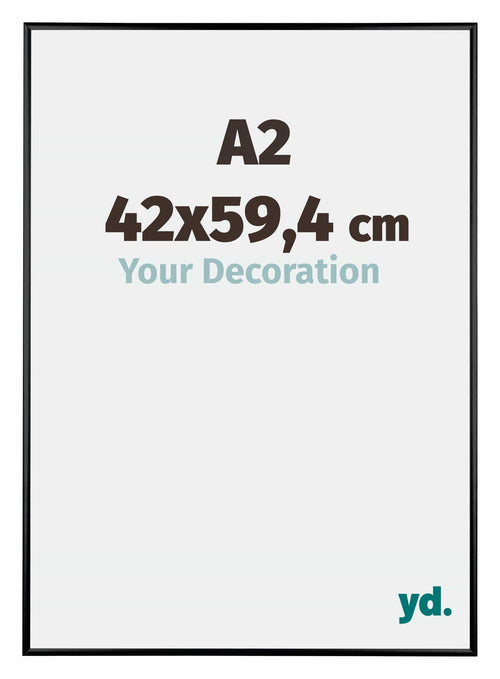 Kent Aluminium Fotokader 42x59 4cm A2 Zwart Hoogglans Voorzijde Maat | Yourdecoration.be