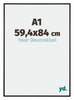 Kent Aluminium Fotokader 59 4x84cm A1 Zwart Mat Voorzijde Maat | Yourdecoration.be