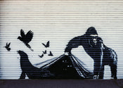 Kunstdruk Banksy - Gorilla London Zoo 70x50cm