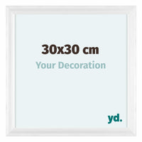 Lincoln Houten Fotokader 30x30cm Wit Voorzijde Maat | Yourdecoration.be