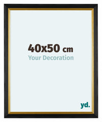 Lincoln Houten Fotokader 40x50cm Zwart Goud Voorzijde Maat | Yourdecoration.be