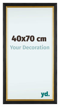 Lincoln Houten Fotokader 40x70cm Zwart Goud Voorzijde Maat | Yourdecoration.be