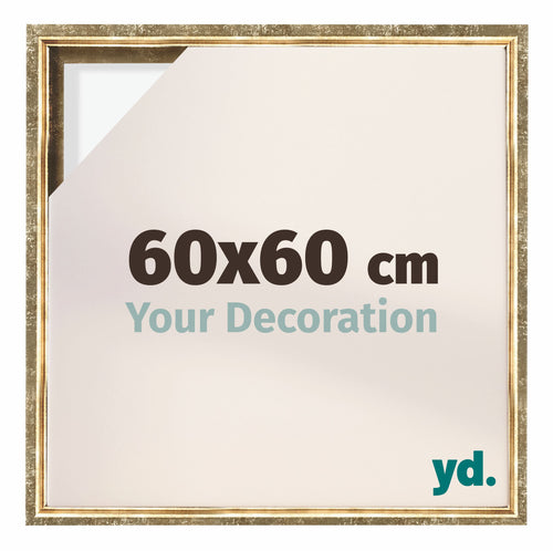 Lyon MDF Baklijst 60x60cm Goud Antiek Voorzijde Maat | Yourdecoration.be