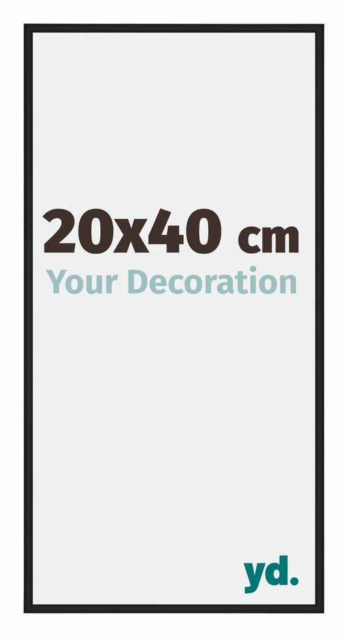 Miami Aluminium Fotokader 20x40cm Zwart Hoogglans Voorzijde Maat | Yourdecoration.be