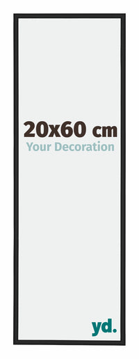 Miami Aluminium Fotokader 20x60cm Zwart Hoogglans Voorzijde Maat | Yourdecoration.be