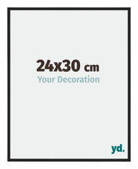 Miami Aluminium Fotokader 24x30cm Zwart Hoogglans Voorzijde Maat | Yourdecoration.be