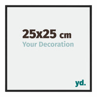 Miami Aluminium Fotokader 25x25cm Zwart Hoogglans Voorzijde Maat | Yourdecoration.be