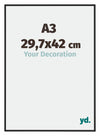 Miami Aluminium Fotokader 29 7x42cm A3 Zwart Hoogglans Voorzijde Maat | Yourdecoration.be
