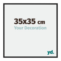 Miami Aluminium Fotokader 35x35cm Zwart Hoogglans Voorzijde Maat | Yourdecoration.be