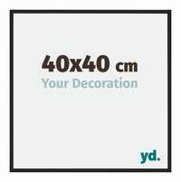 Miami Aluminium Fotokader 40x40cm Zwart Hoogglans Voorzijde Maat | Yourdecoration.be