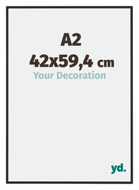 Miami Aluminium Fotokader 42x59 4cm A2 Zwart Hoogglans Voorzijde Maat | Yourdecoration.be