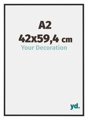 Miami Aluminium Fotokader 42x59 4cm A2 Zwart Hoogglans Voorzijde Maat | Yourdecoration.be