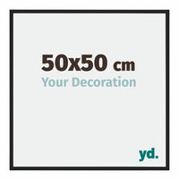 Miami Aluminium Fotokader 50x50cm Zwart Hoogglans Voorzijde Maat | Yourdecoration.be