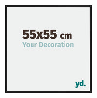 Miami Aluminium Fotokader 55x55cm Zwart Hoogglans Voorzijde Maat | Yourdecoration.be