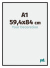 Miami Aluminium Fotokader 59 4x84cm A1 Zwart Hoogglans Voorzijde Maat | Yourdecoration.be