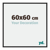 Miami Aluminium Fotokader 60x60cm Zwart Hoogglans Voorzijde Maat | Yourdecoration.be